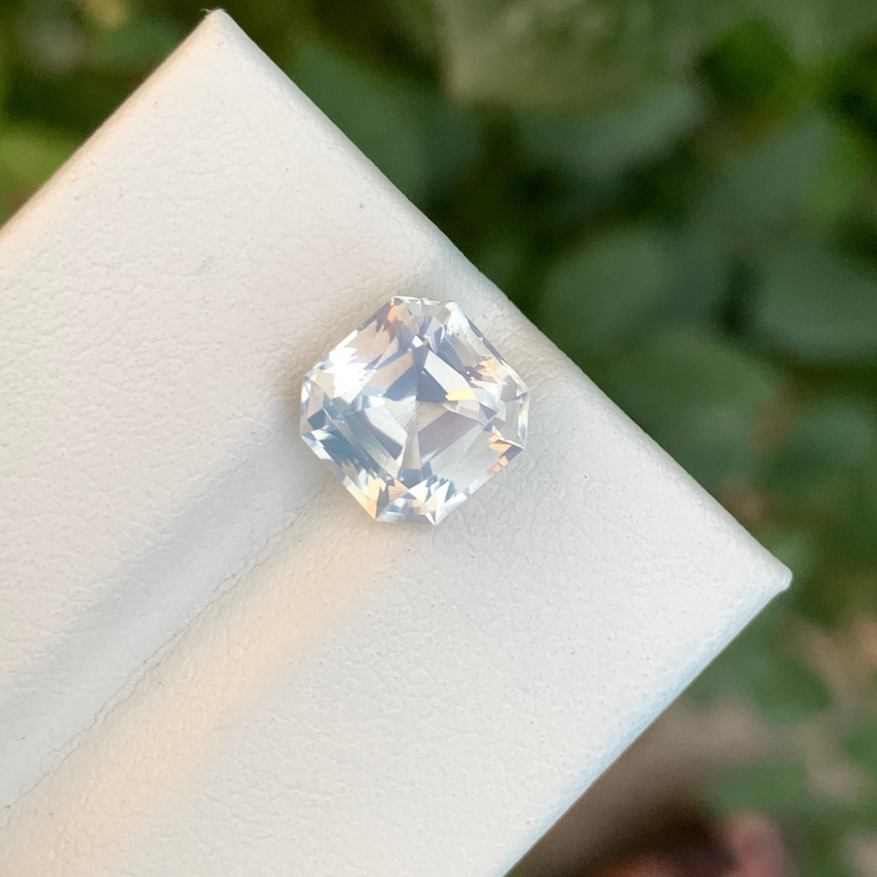 Weight 2.80 carat
Dimensions 8.5x8.4x6.6mm
Treatment None
Origin Africa
Clarity  Loupe Clean
Shape Octagon
Cut Asscher
NA


This 2.80-carat loose faceted milky quartz gemstone, cut in a sleek Asscher shape, showcases a soft, ethereal glow that is