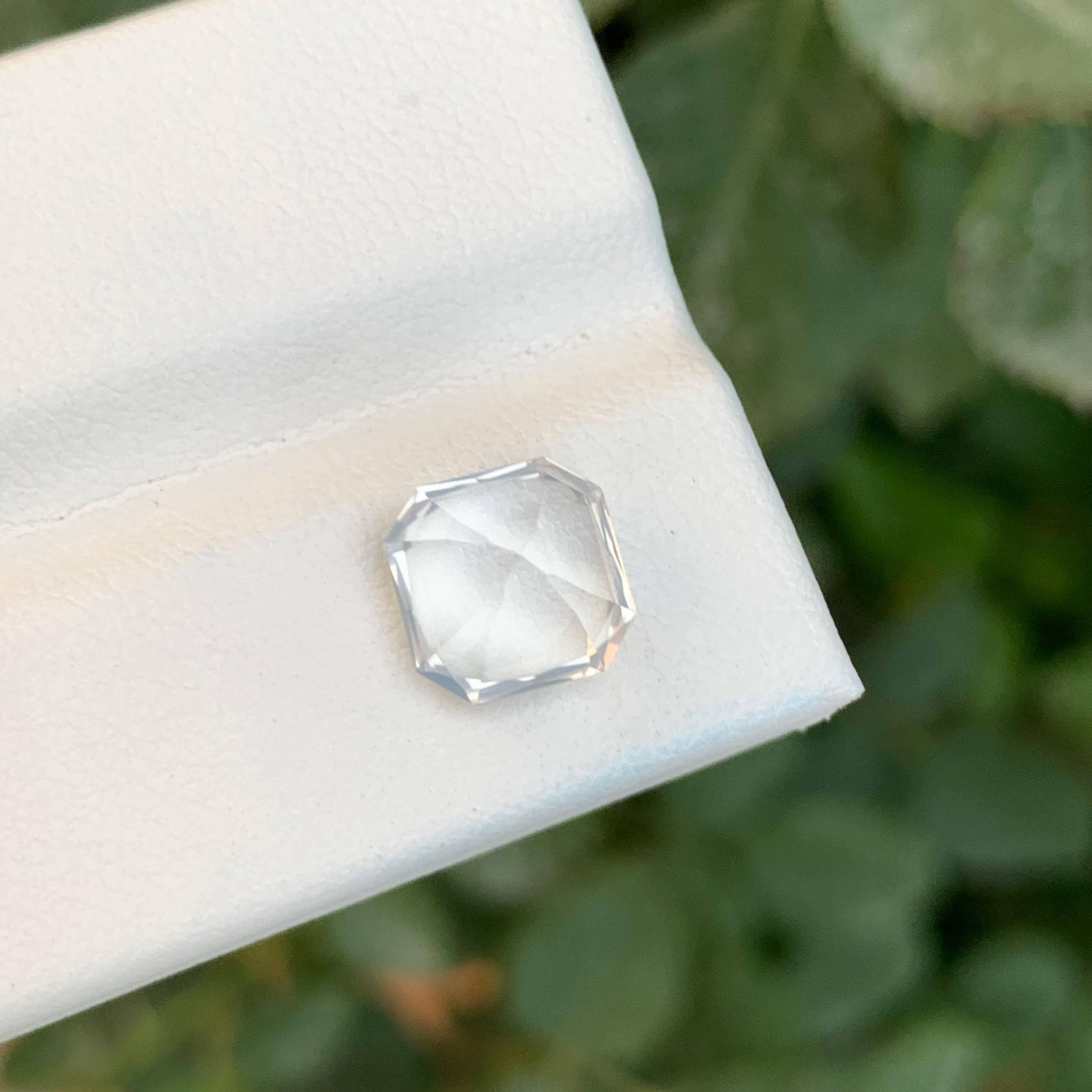 2.80 Carat Loose Faceted Milky Quartz Stone Asscher Cut Natural African Gemstone im Zustand „Neu“ im Angebot in Bangkok, TH