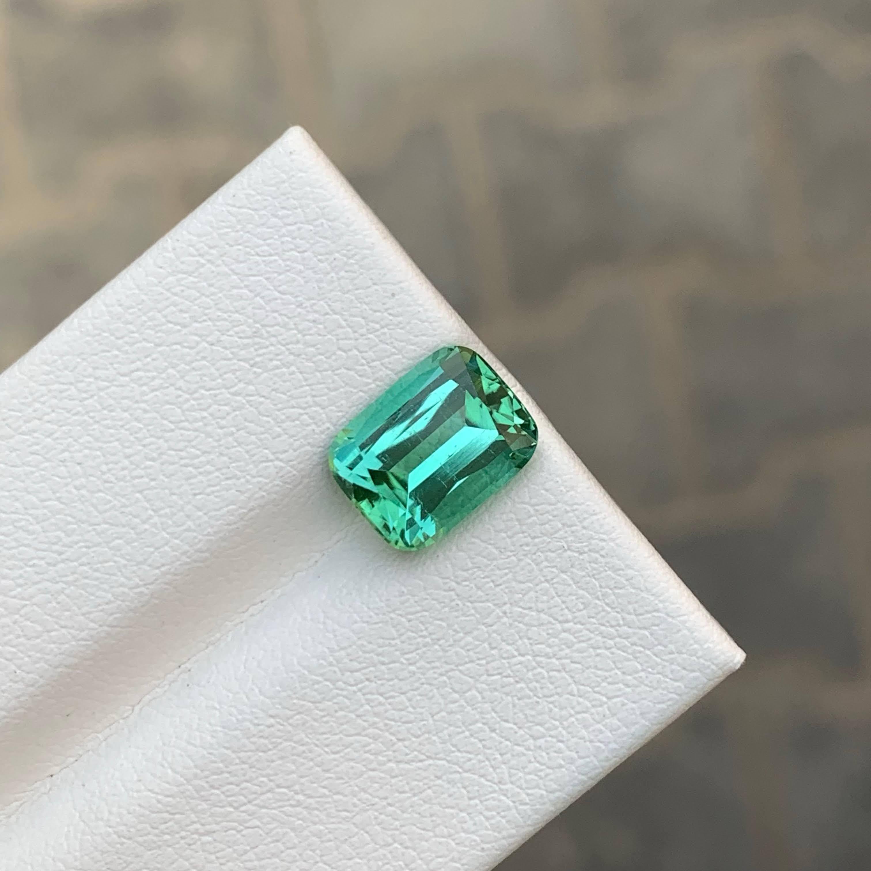 2,80 Karat Lose Mintgrüner Turmalin Stein Kissenschliff Afghanischer Edelstein im Angebot 1