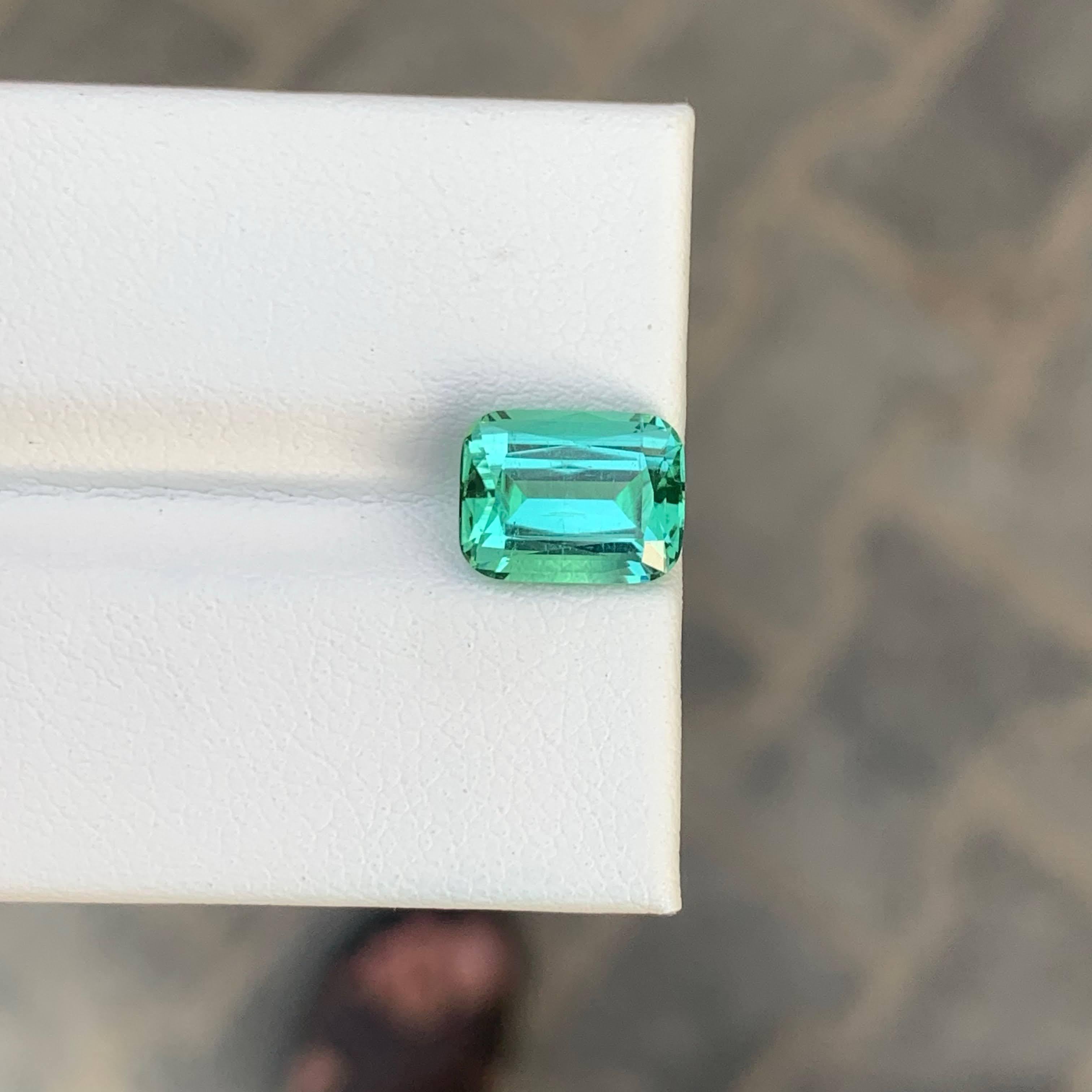 2,80 Karat Lose Mintgrüner Turmalin Stein Kissenschliff Afghanischer Edelstein im Angebot 2