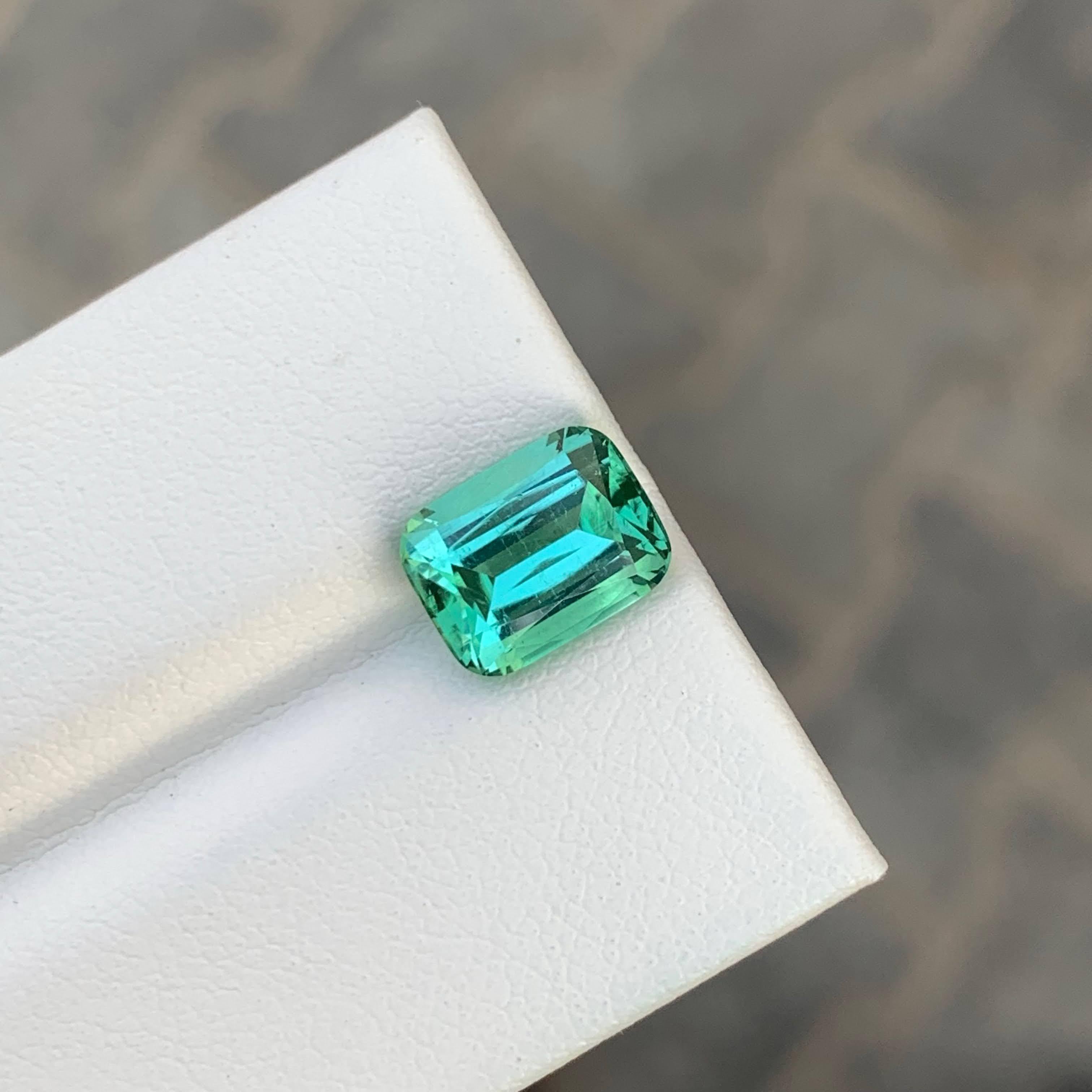 2,80 Karat Lose Mintgrüner Turmalin Stein Kissenschliff Afghanischer Edelstein im Angebot 3