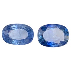 2.80 Carat Natural Loose 2 Piece Blue Sapphire Cushion Cut Sri Lankan Gemstone