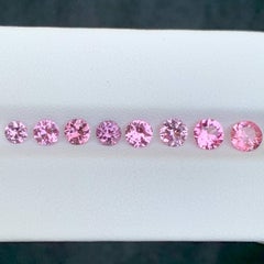 2.80 Carat Natural Loose 8 Piece Pink Spinel Stones Lot Round Cut From Burma