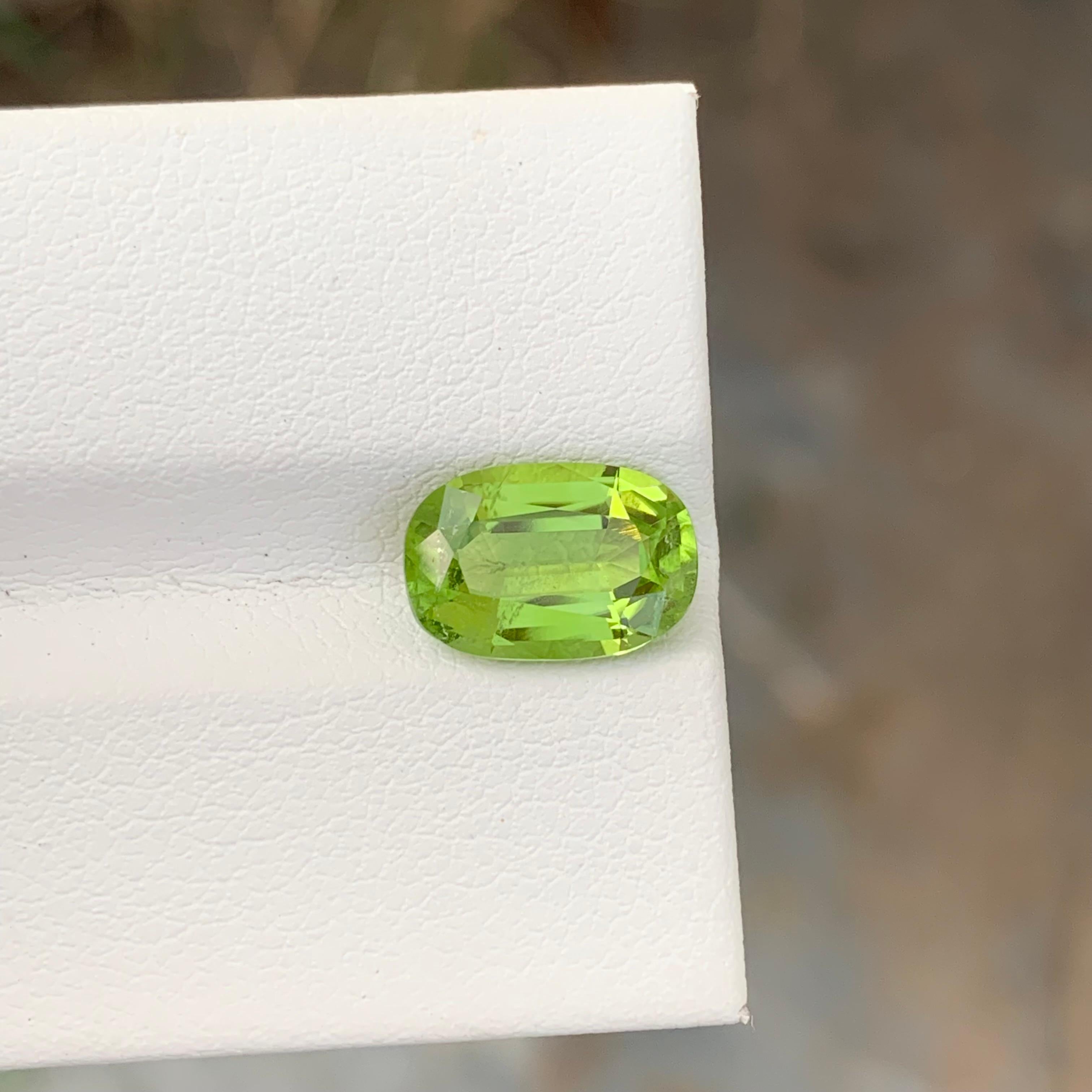 Loose Peridot
Weight: 2.80 Carats
Dimension: 10.5 x 7.1 x 4.6 Mm
Colour: Green
Origin: Supat Valley, Pakistan
Shape: Oval 
Certificate: On Demand
Treatment: Non

Peridot, a vibrant and lustrous gemstone, has been cherished for centuries for its