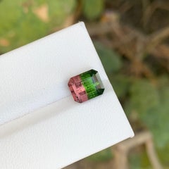 2.80 Carat Natural Loose Bi Colour Tourmaline Emerald Shape Gemstone