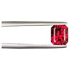2.80 Carat Natural Loose Bright Red Garnet Stone Emerald Cut Africa Gemstone