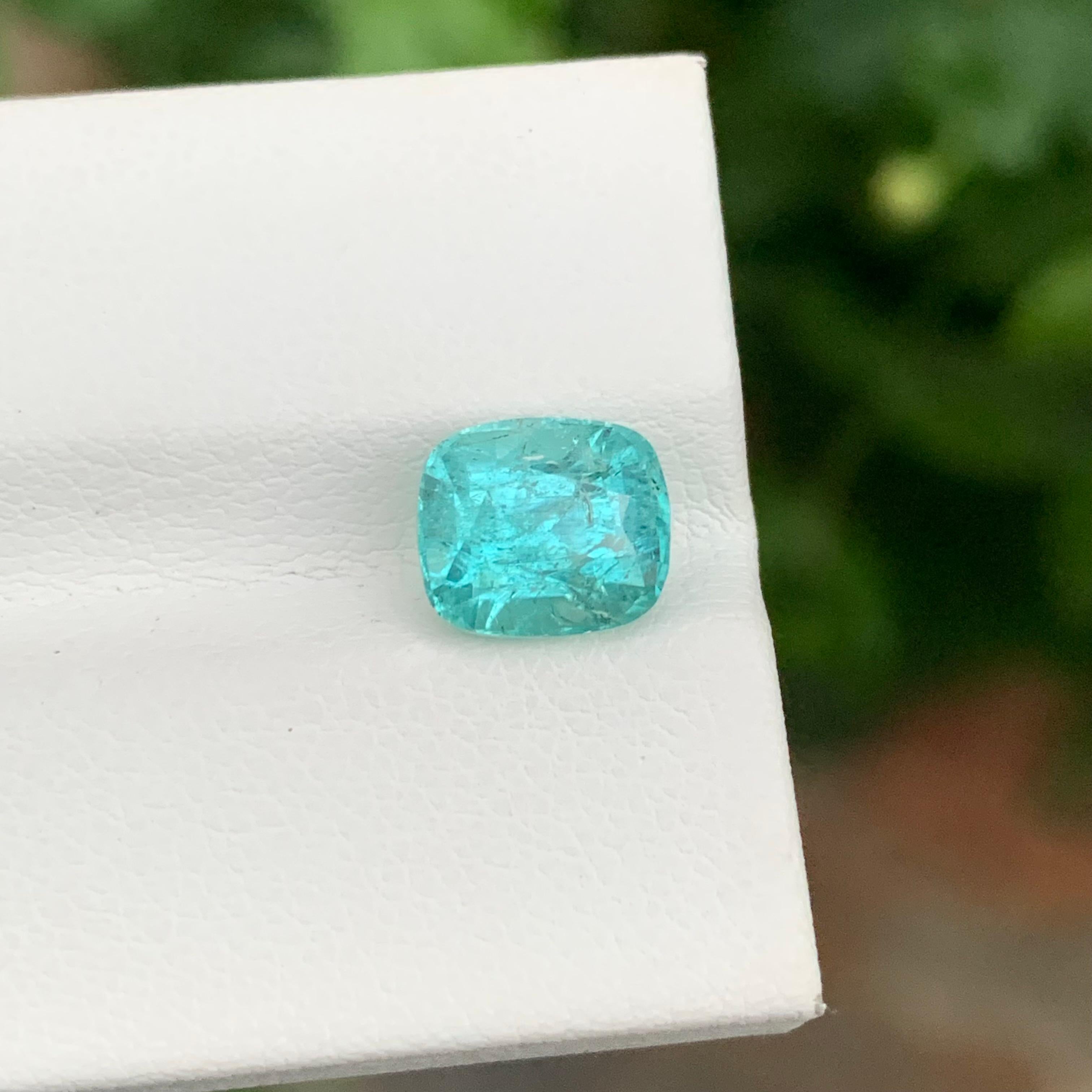 2,80 carati di tormalina sfusa di colore naturale ricco di mare a forma di cuscino in vendita 4