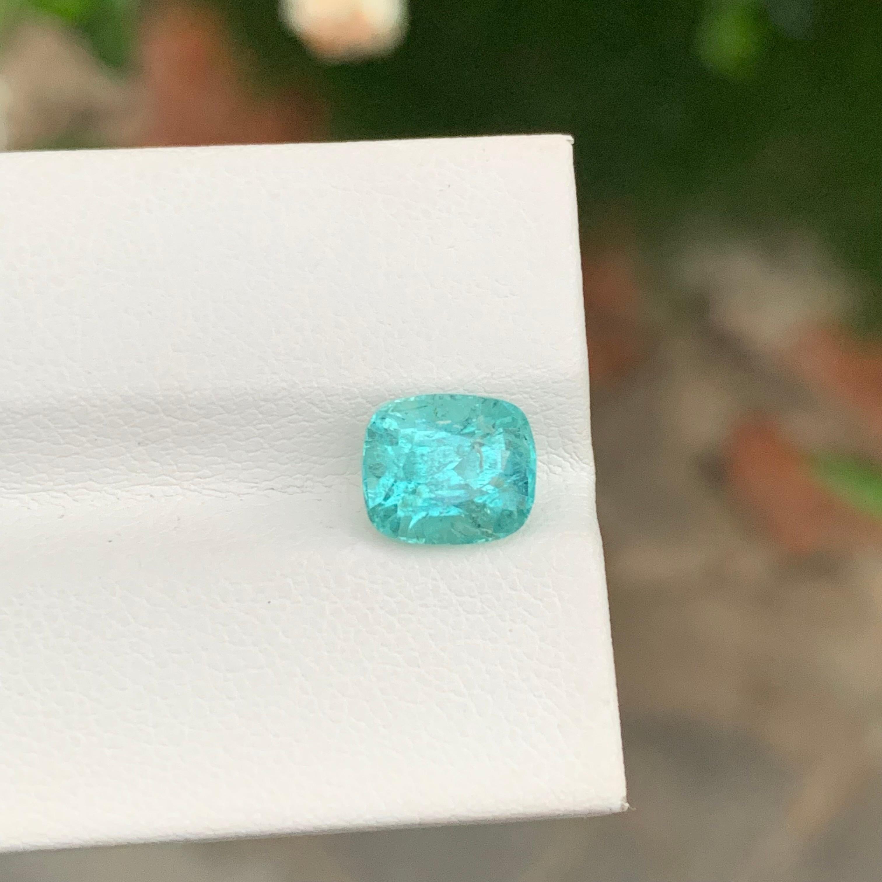 Taglio cuscino 2,80 carati di tormalina sfusa di colore naturale ricco di mare a forma di cuscino in vendita