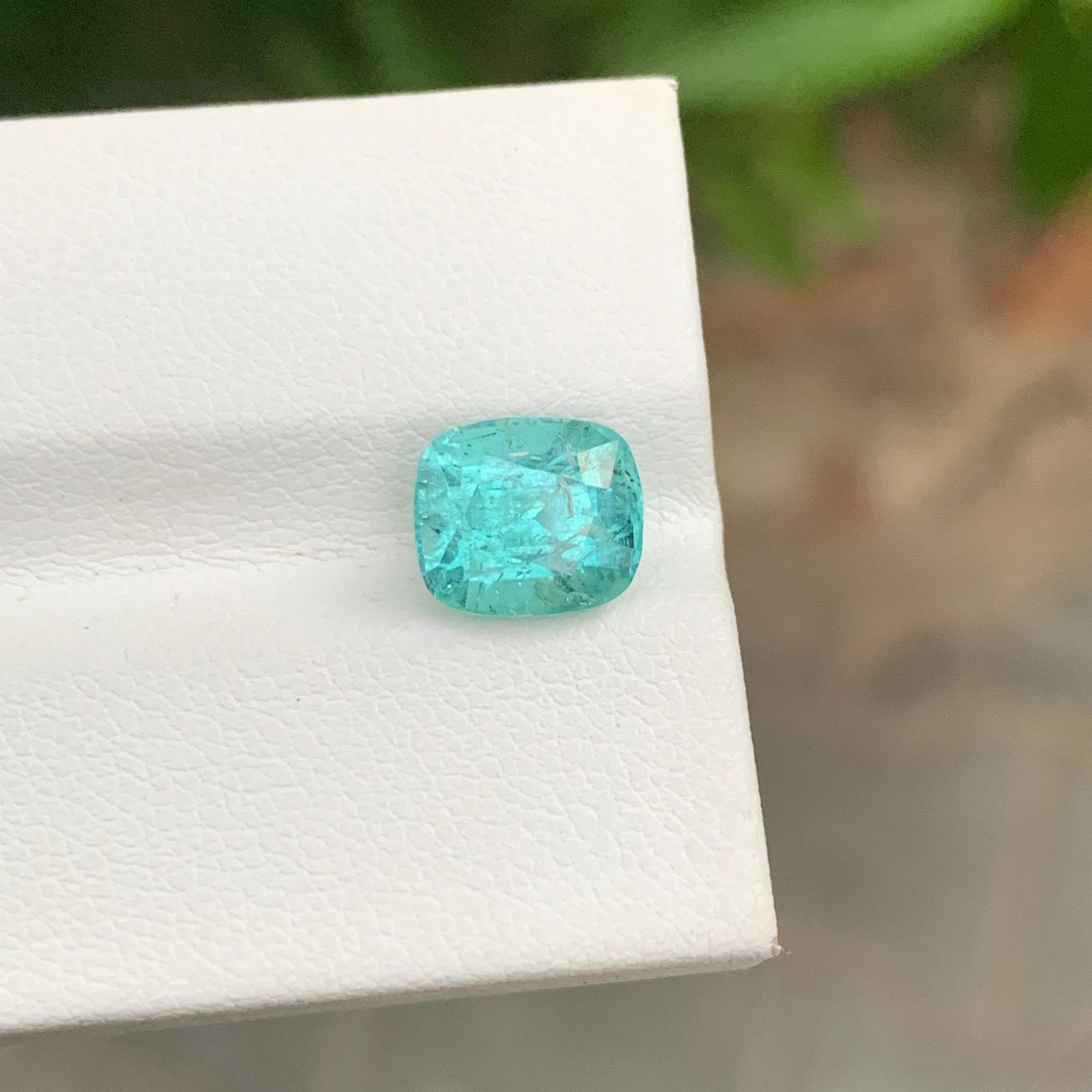 da uomo o donna 2,80 carati di tormalina sfusa di colore naturale ricco di mare a forma di cuscino in vendita