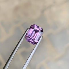 2.80 Carat Natural Loose Lavender Spinel Stone Emerald Cut Tanzanian Gemstone