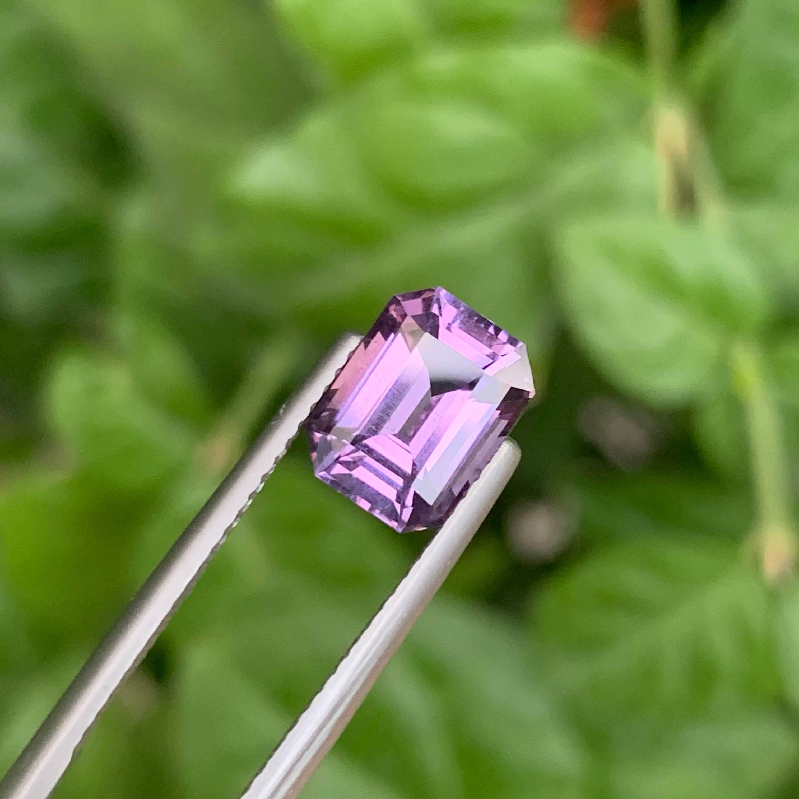 Taglio smeraldo 2,80 Carati di Spinello Lavanda Naturale Sciolto Pietra di Smeraldo Taglio Gemma della Tanzania in vendita
