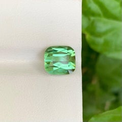 2.80 Carat Natural Loose Light Green Tourmaline Cushion Cut Afghan Gemstone