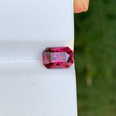 2.80 Carat Natural Loose Pinkish Red Garnet Stone Cushion Cut Tanzanian Gemstone