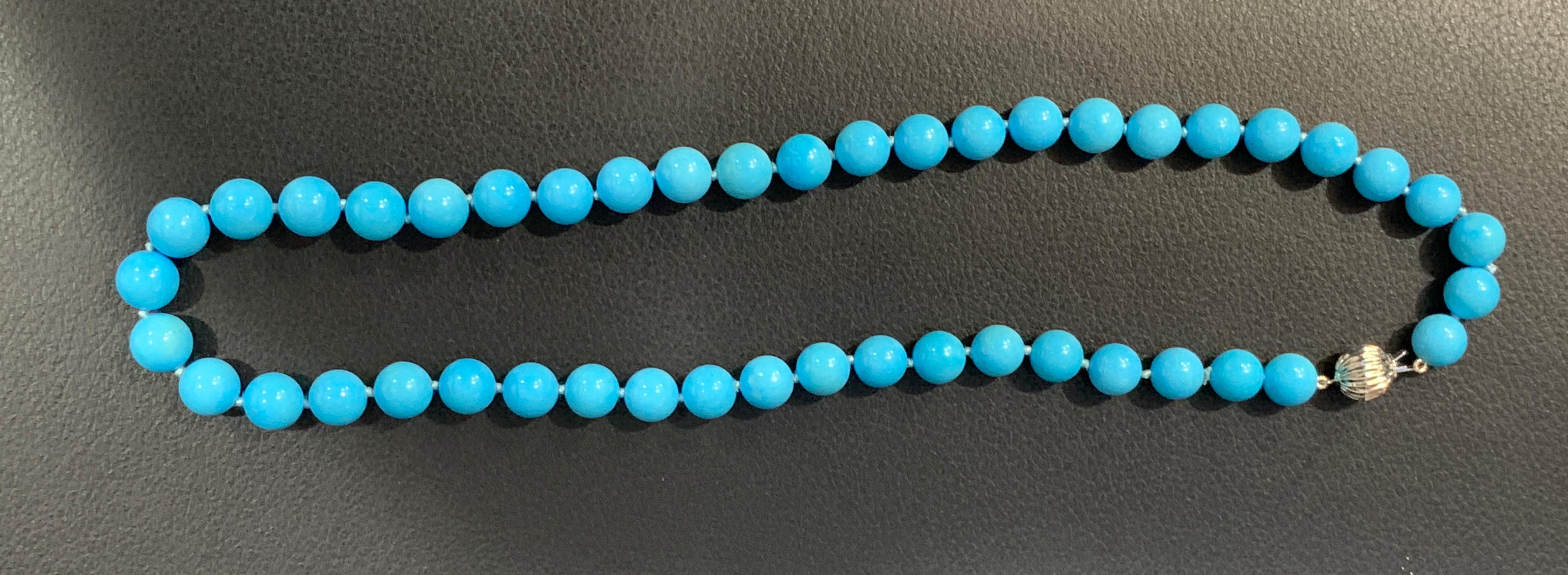 sleeping beauty turquoise bead necklace