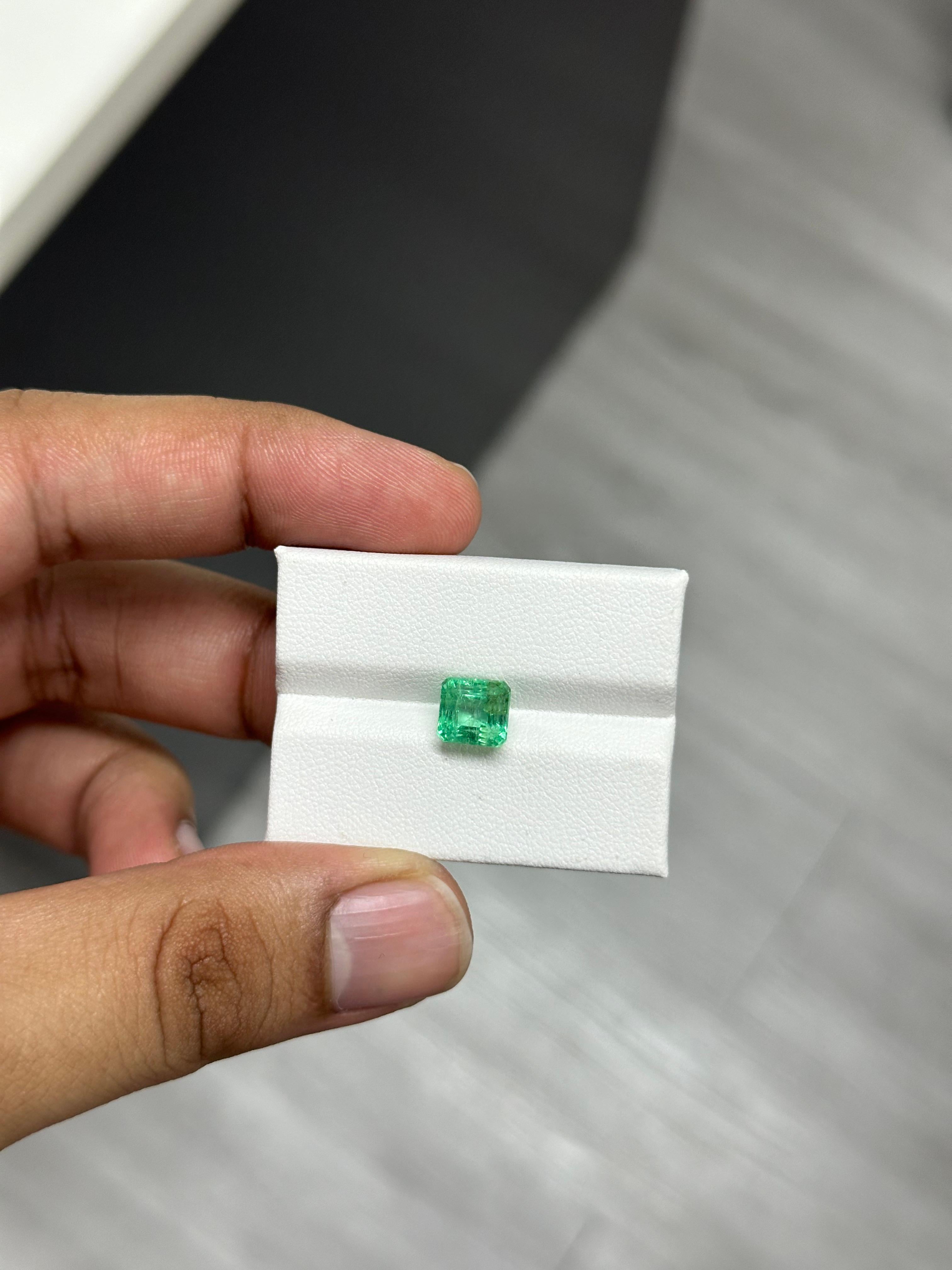Ein atemberaubender 2.80 Karat Smaragd-Stein, der einen herrlichen Farbton von lebhaftem Grün hat und ein Panjshir-Smaragd ist. Es ist völlig natürlich und von guter Qualität. Der Smaragd ist perfekt in einem quadratischen Schliff geschliffen.

Der