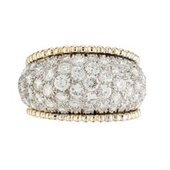 2.80 Carat Pave Round Diamond Two Tone Gold Dome Cocktail Ring