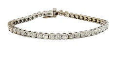 Bracciale da tennis con diamanti incastonati e oro 18 carati da 2,80 carati tondi brillanti
