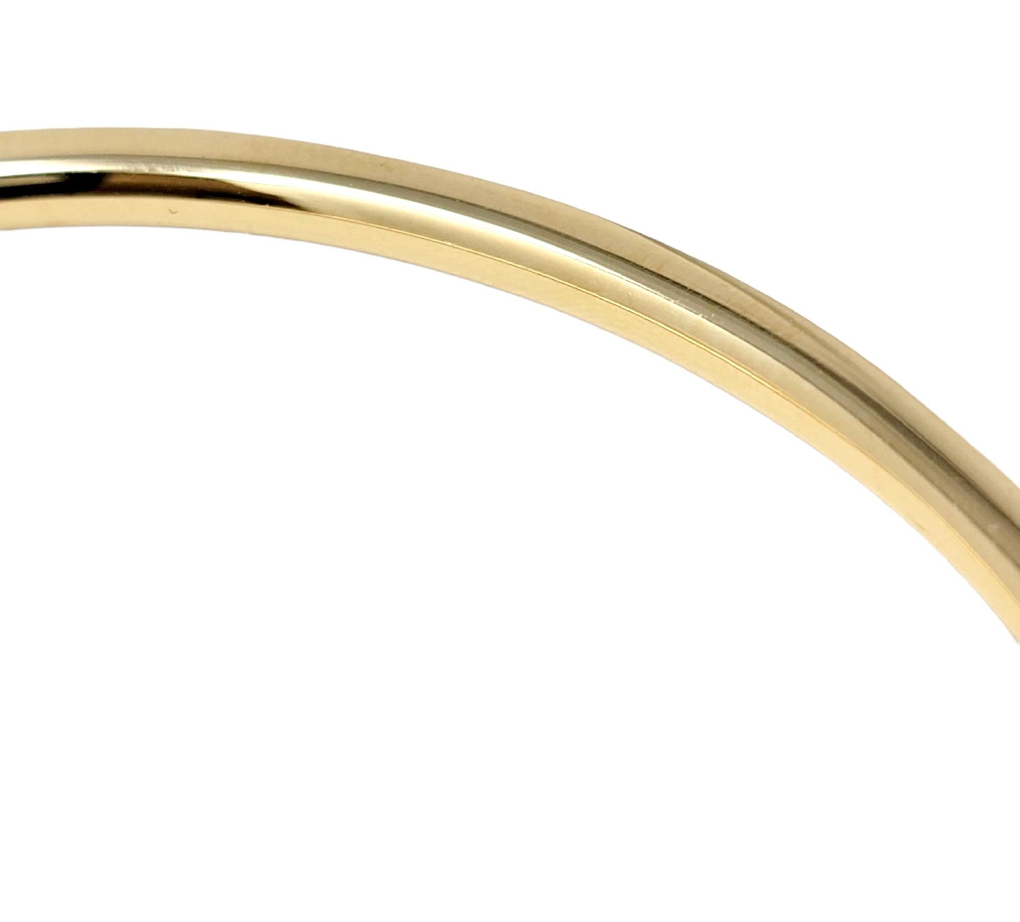 Bracelet jonc d'éternité en or jaune 14 carats avec diamants brillants ronds de 2,80 carats en vente 2