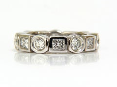 2.80 Carat Rounds and Princess Diamonds Eternity Band Platinum Flush Durable*