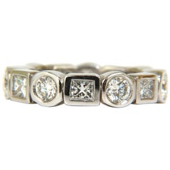 2.80 Carat Rounds and Princess Diamonds Eternity Band Platinum Flush Durable*