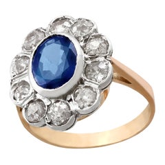 2.80 Carat Sapphire Diamond Halo Ring For Sale at 1stdibs