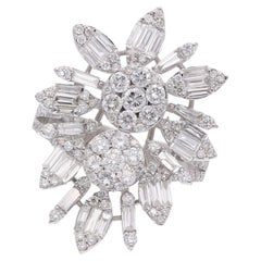 2,80 Carati SI Chiarezza HI Colore Anello con diamante Baguette Gioielli in oro bianco 18 carati