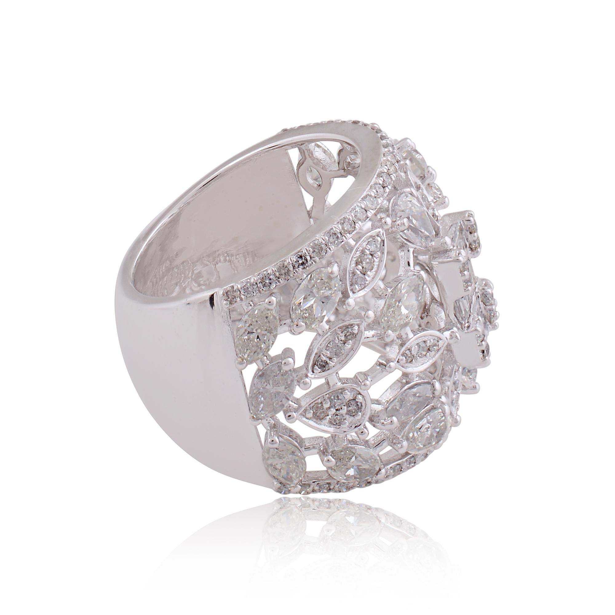 2,80 Quilates SI Claridad HI Color Diamante Anillo Cúpula 18 Quilates Oro Blanco Joyería en Nuevo estado para la venta en Diera, Dubai
