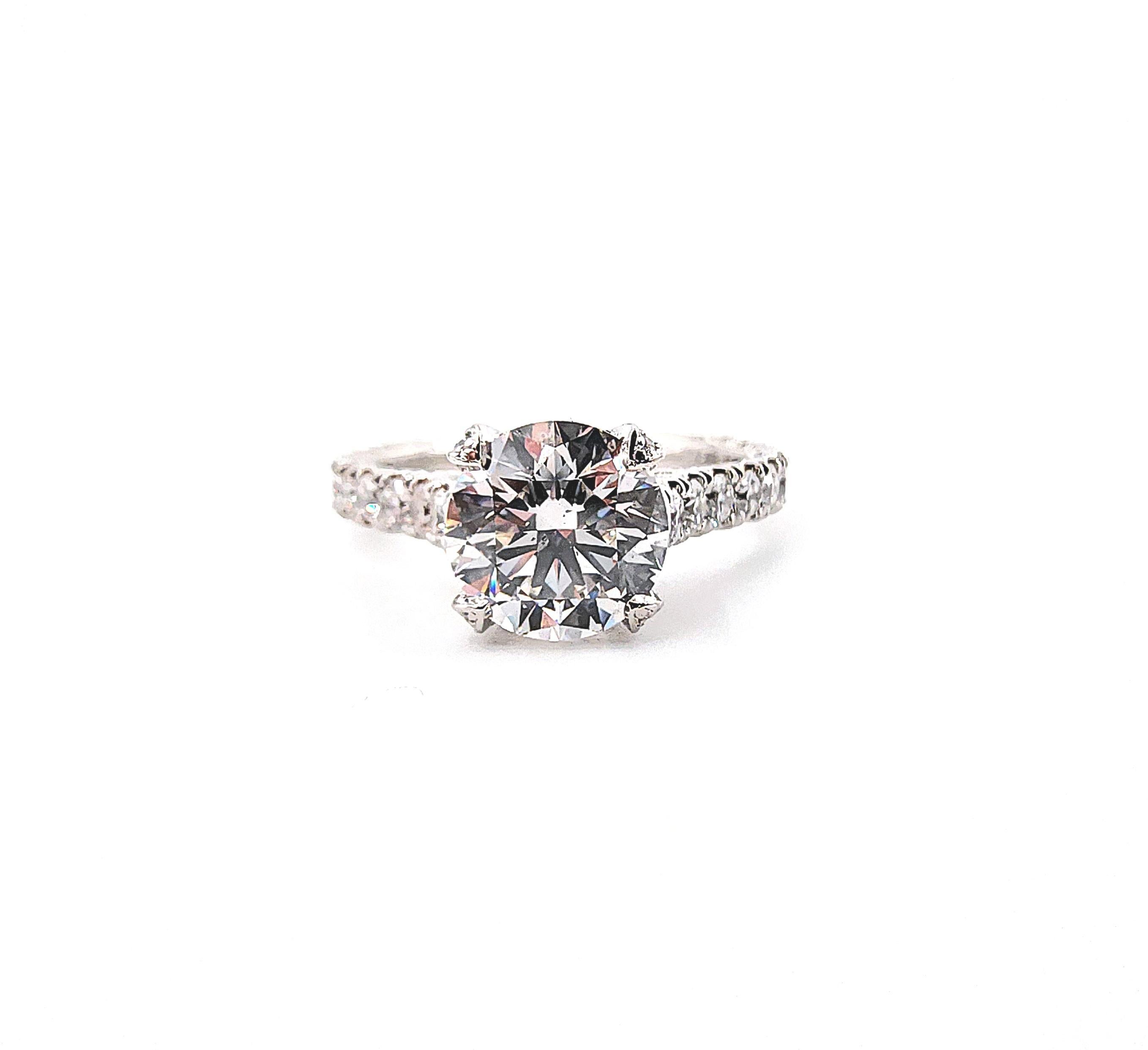 2.80 Carat Tacori Petite Crescent RoyalT Round GIA Solitaire Engagement Ring en vente 5