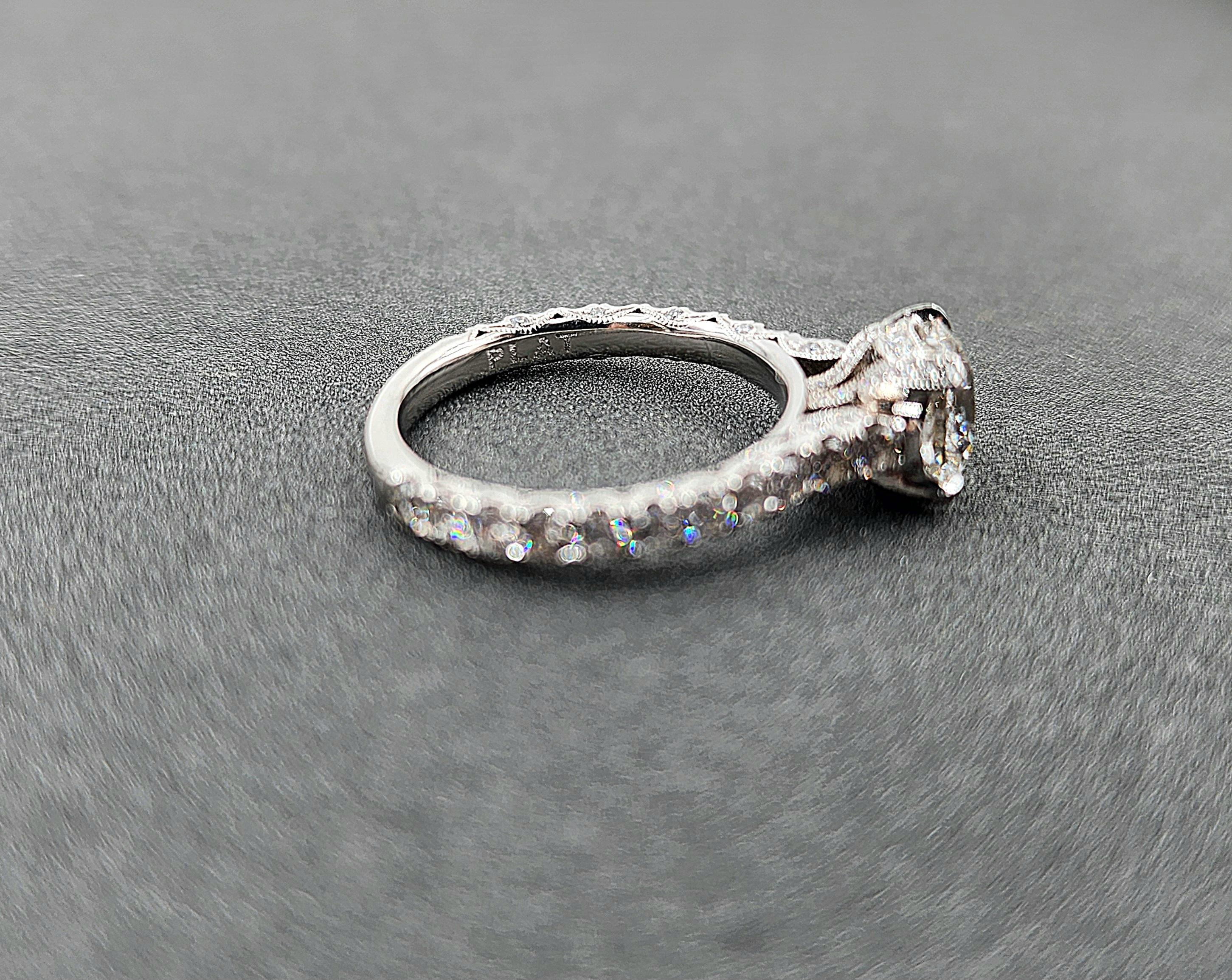 2.80 Carat Tacori Petite Crescent RoyalT Round GIA Solitaire Engagement Ring en vente 1