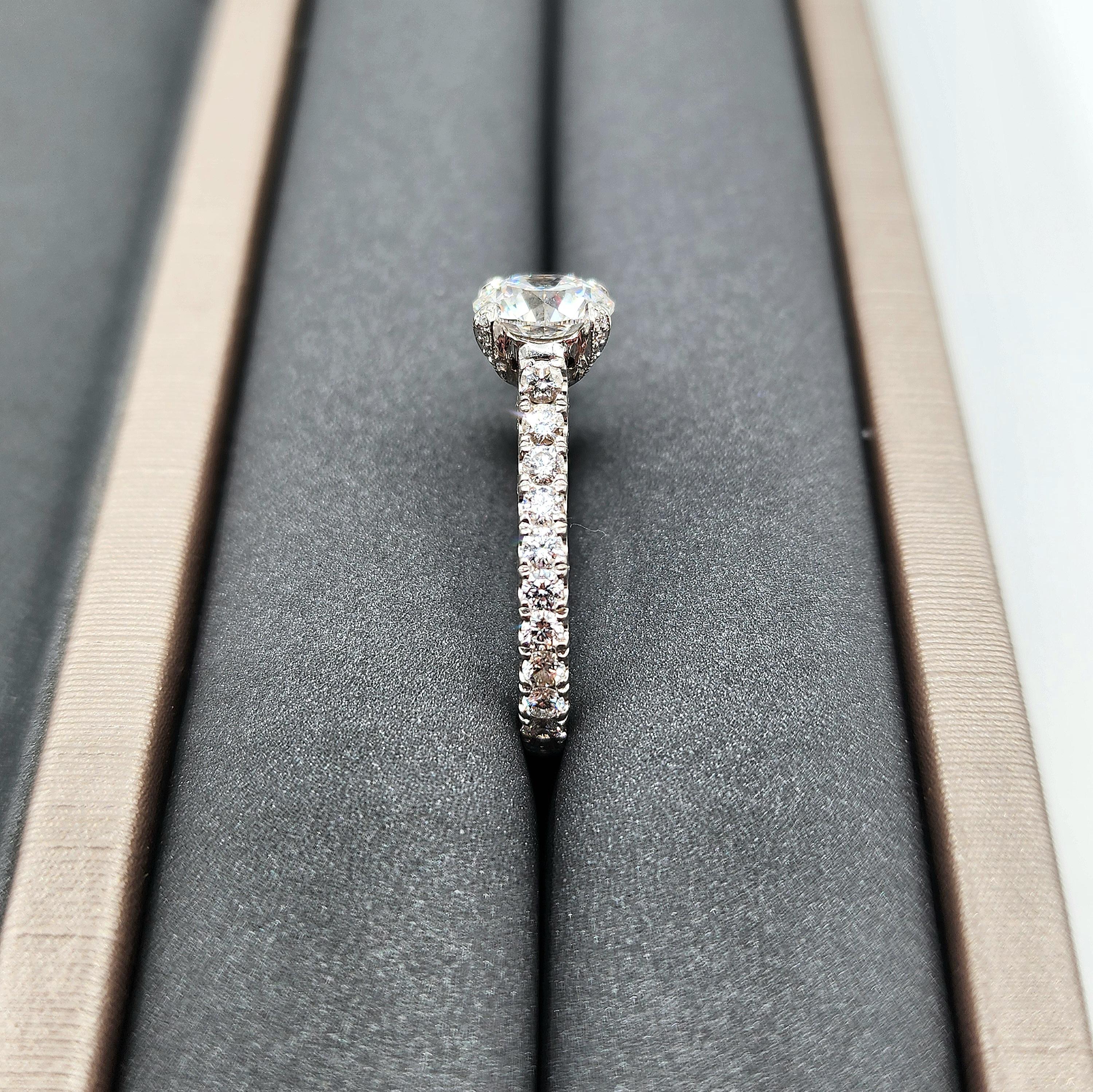 2.80 Carat Tacori Petite Crescent RoyalT Round GIA Solitaire Engagement Ring en vente 2