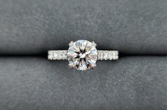 2.80 Carat Tacori Petite Crescent RoyalT Round GIA Solitaire Engagement Ring
