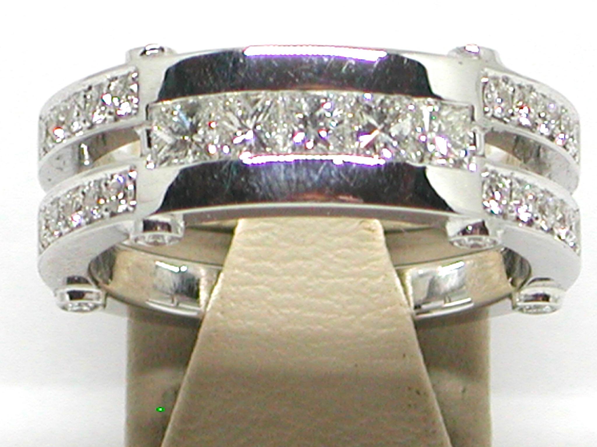 2.80 Carat White Gold Princess Cut Diamond Men's Ring 1