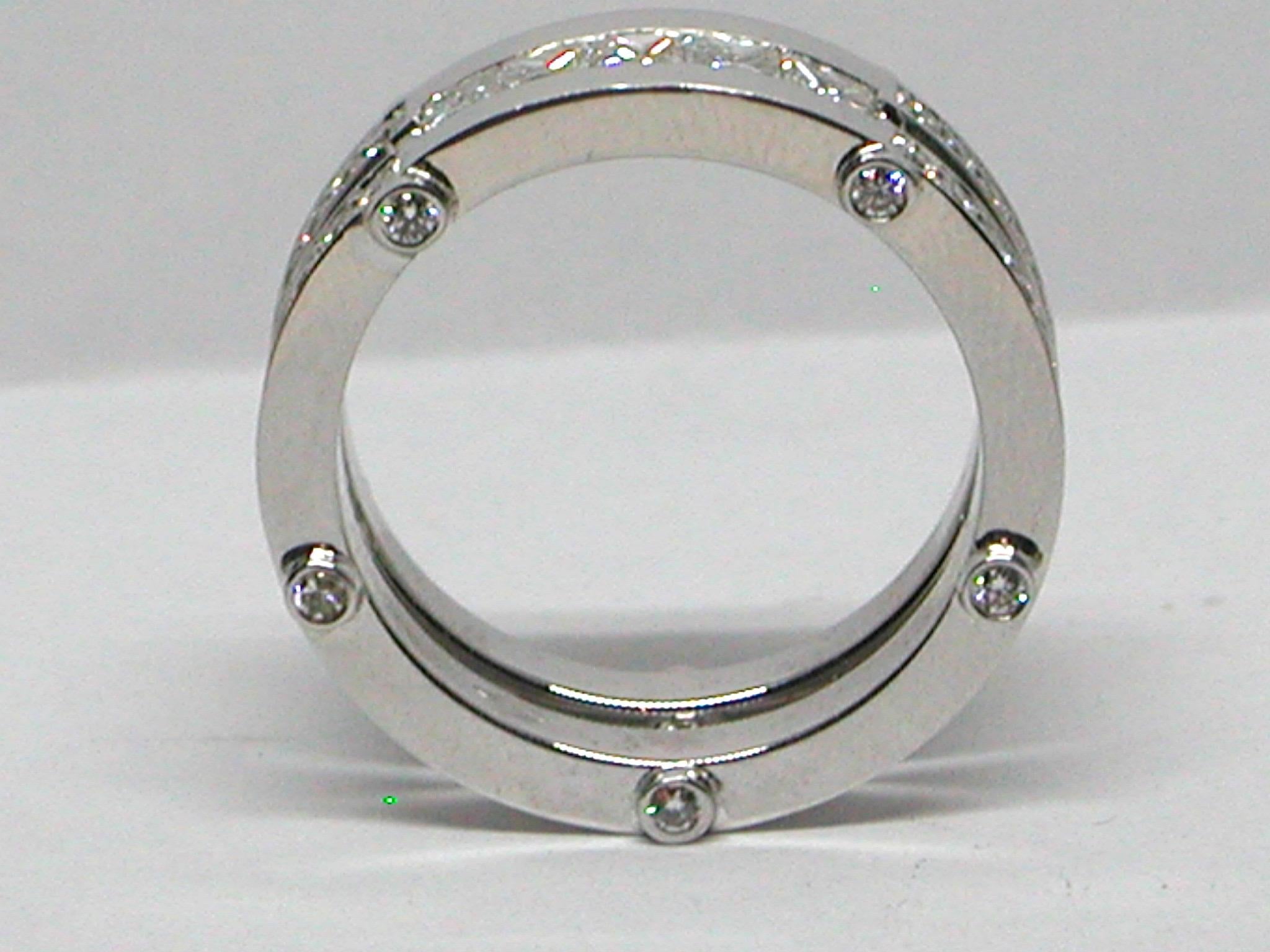 2.80 Carat White Gold Princess Cut Diamond Men's Ring 3