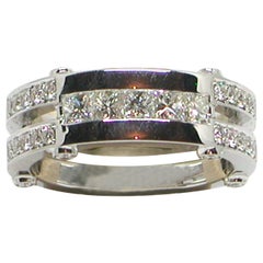 2.80 Carat White Gold Princess Cut Diamond Men
s Ring