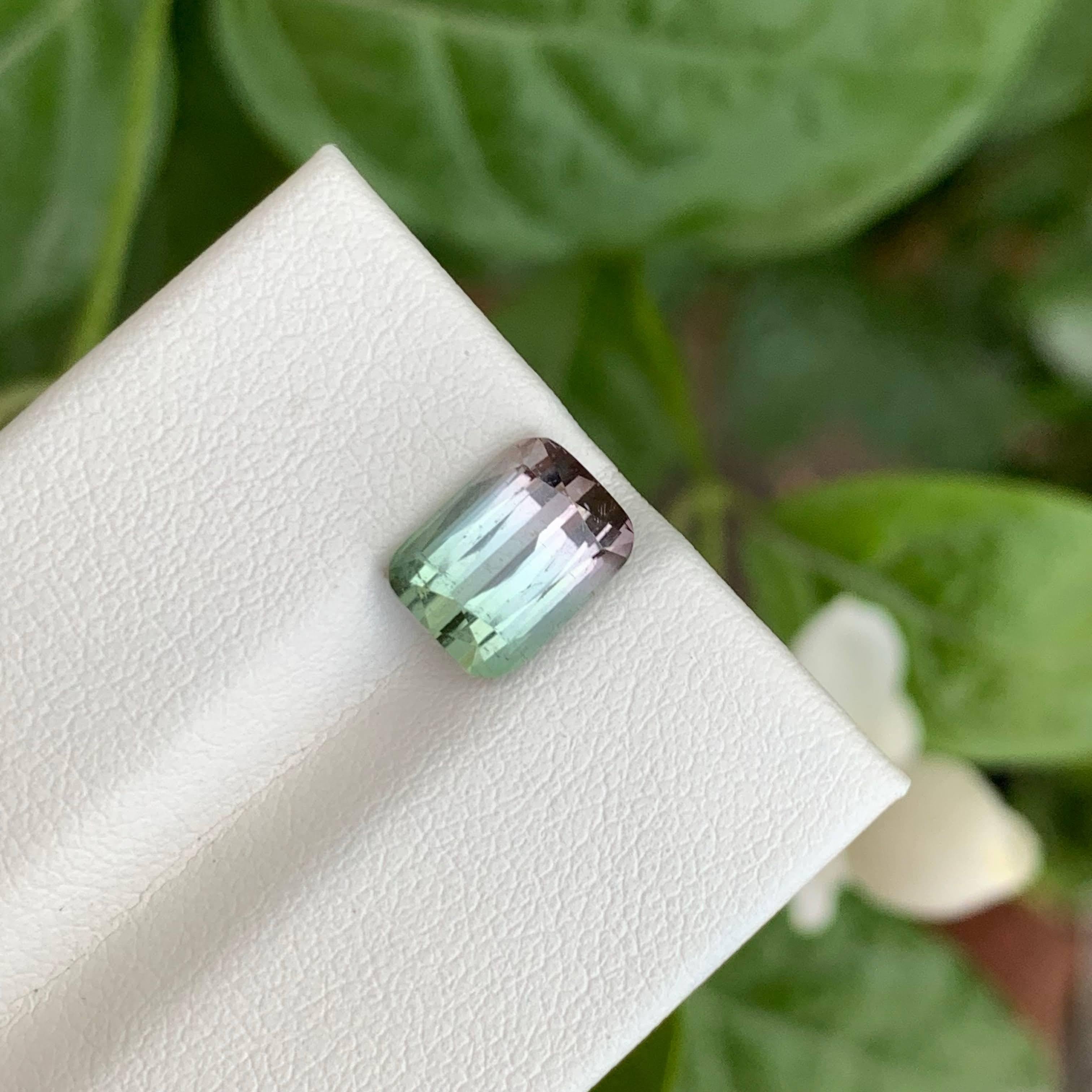 Taglio cuscino 2.80 carats Loose Bicolor Tourmaline Stone Cushion Cut Natural Afghan Gemstone in vendita