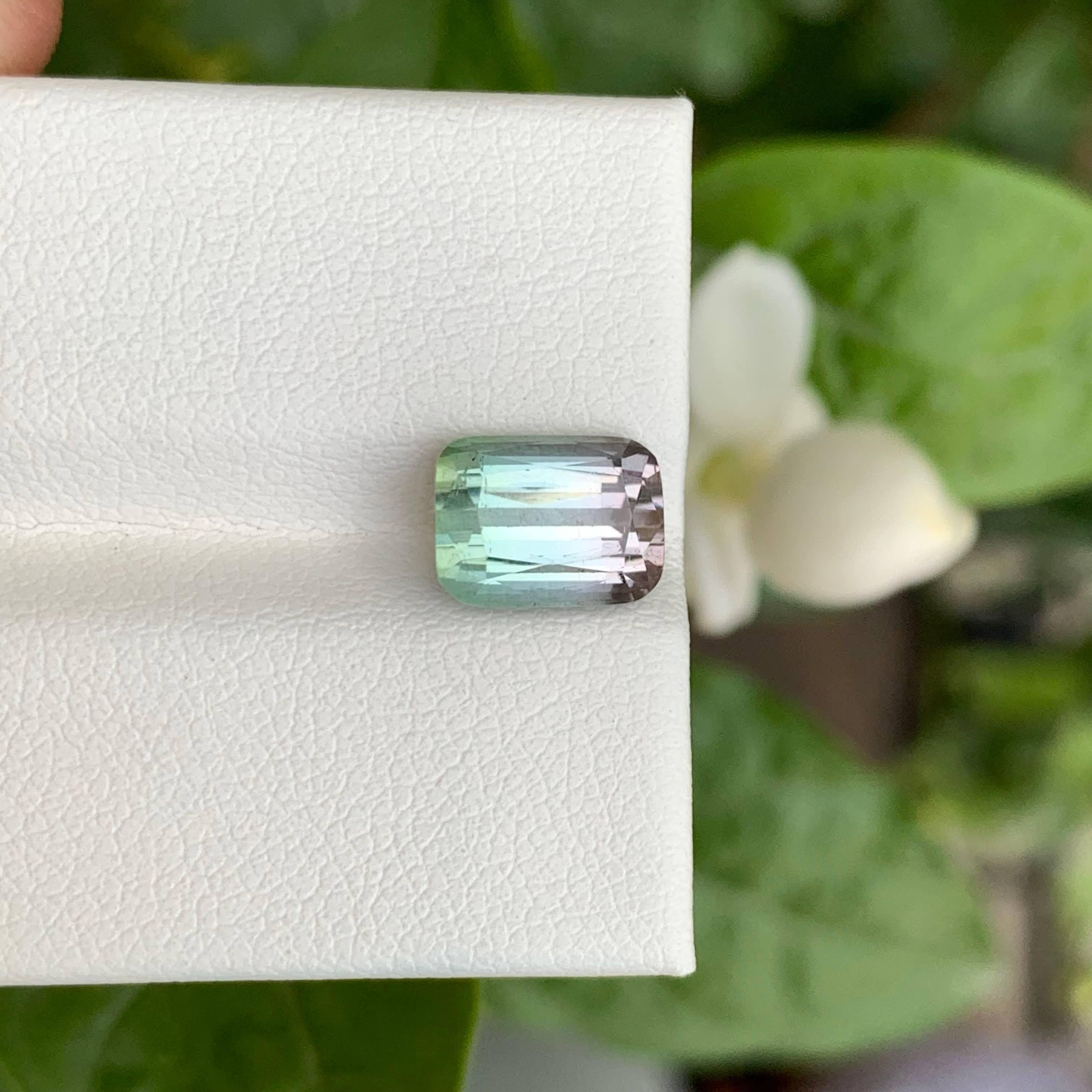 da uomo o donna 2.80 carats Loose Bicolor Tourmaline Stone Cushion Cut Natural Afghan Gemstone in vendita
