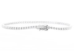 Pulsera de oro blanco macizo de 14 quilates con diamantes naturales de 2,80 quilates