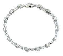 2,80 carati di diamanti rotondi a forma di stazione Bracciale in oro bianco 18 carati