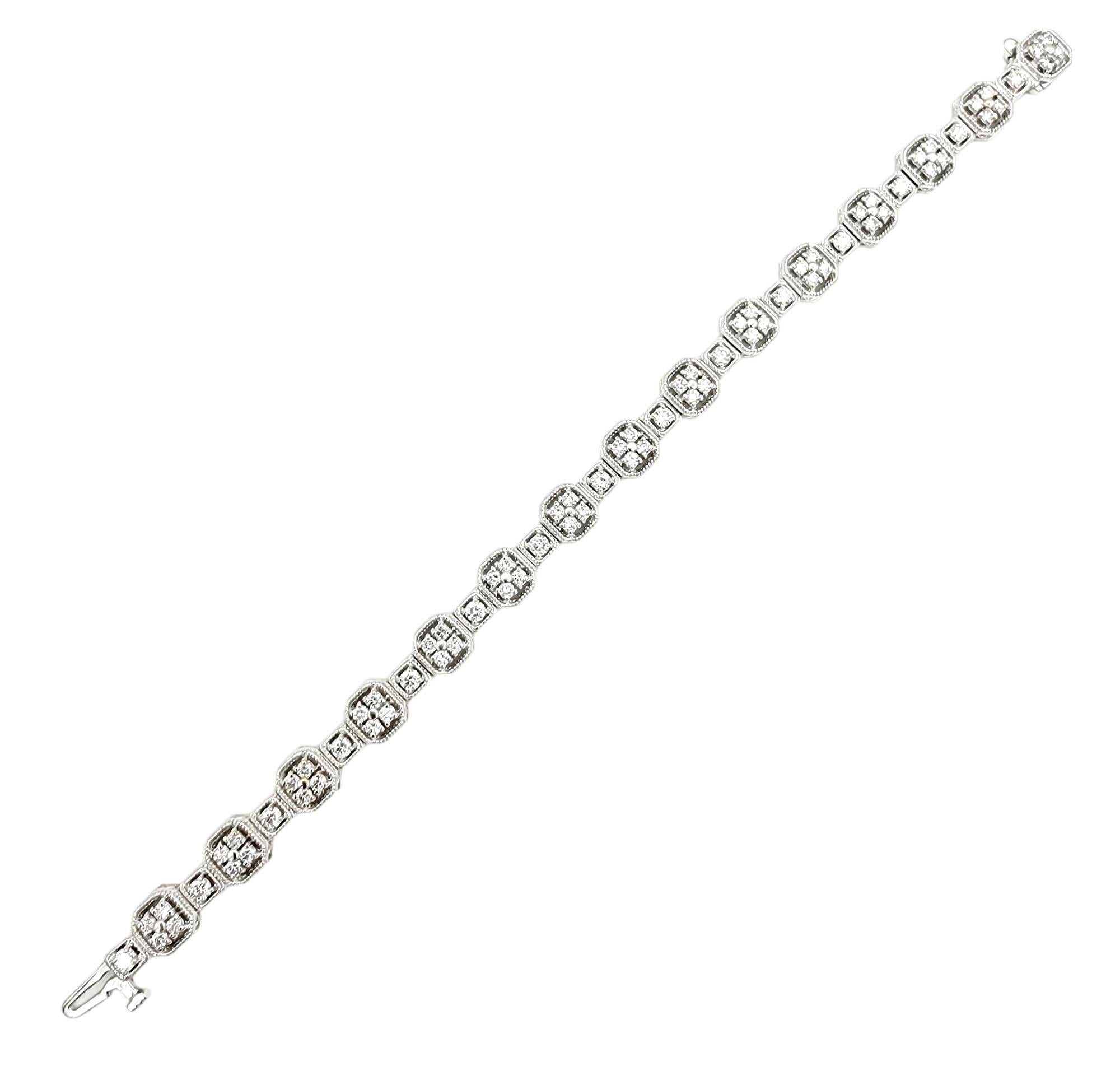 18kt white gold milgrain diamond bracelets