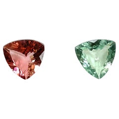 2.80 Carats Tourmaline Trillion 2 Pcs Faceted Cut stone Top Quality Natural gem