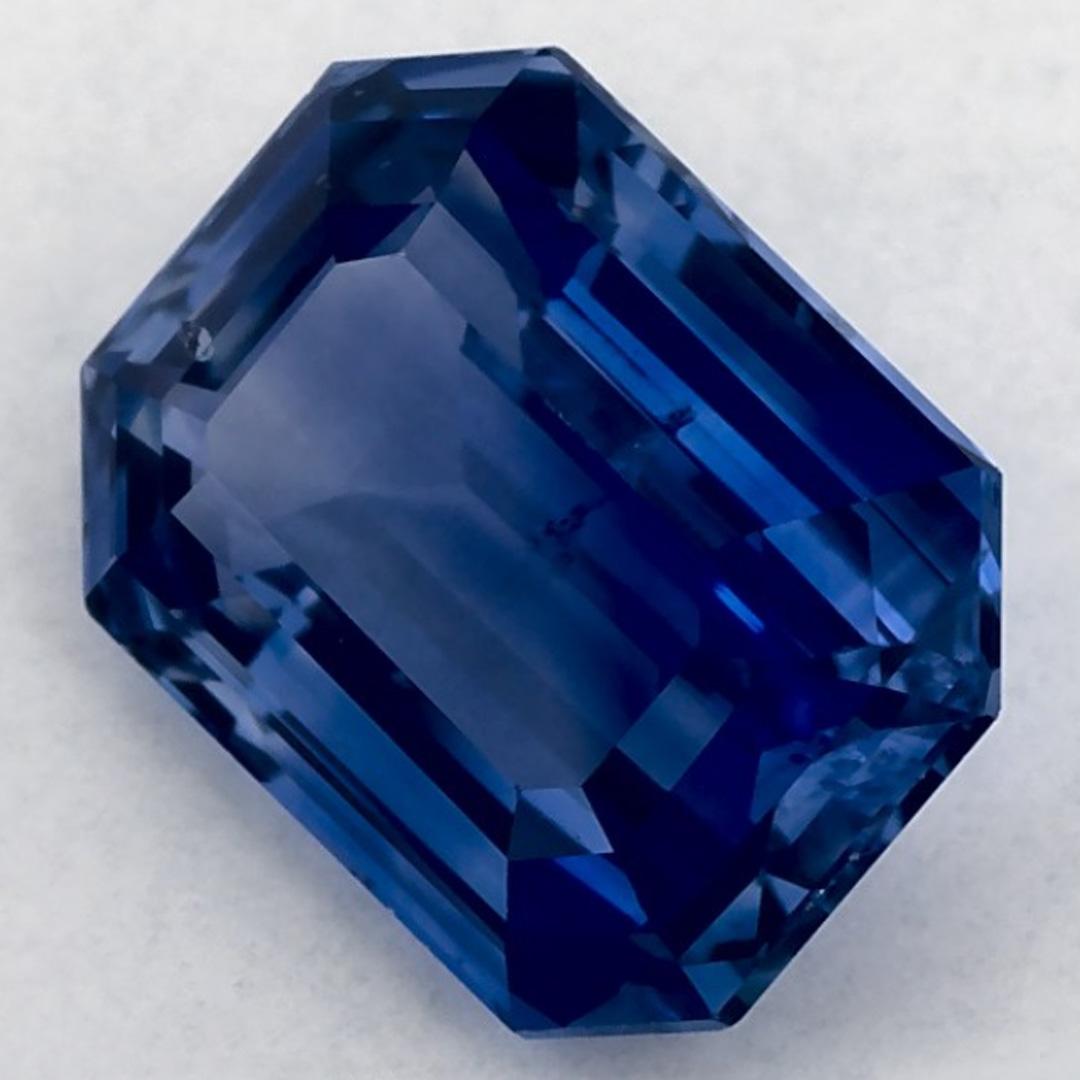 Taglio smeraldo 2.80 carati di zaffiro blu ottagonale sfuso in vendita
