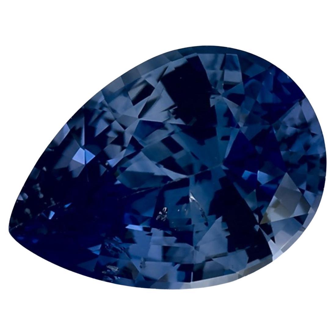 2.80 Ct Blue Sapphire Pear Loose Gemstone