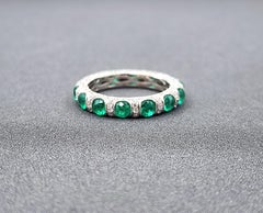 2,80 ct Natürlicher Smaragd & Diamant Eternity Band