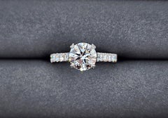 2.80 Carat Tacori Petite Crescent RoyalT Round GIA Solitaire Engagement Ring