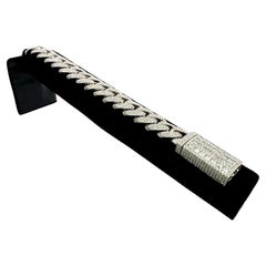 28.00 Carat Round Brilliant and Emerald Cut Diamond Platinum Link Bracelet