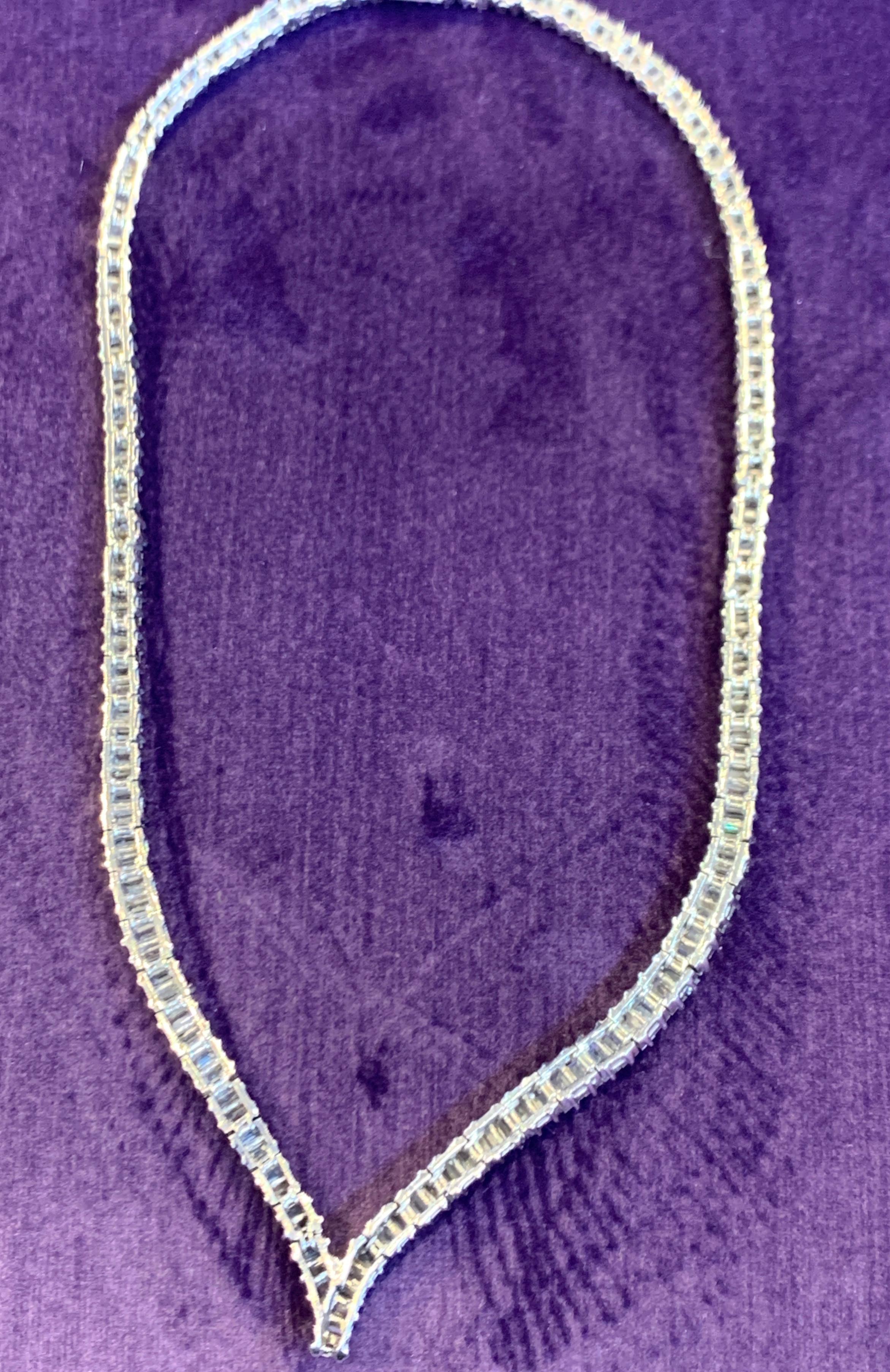 28.00 Carat Diamond Tennis Necklace 3