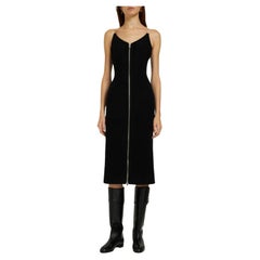 $2800 New Gucci 2023 Wool Midi Zip Front Dress Size 46 With Tags