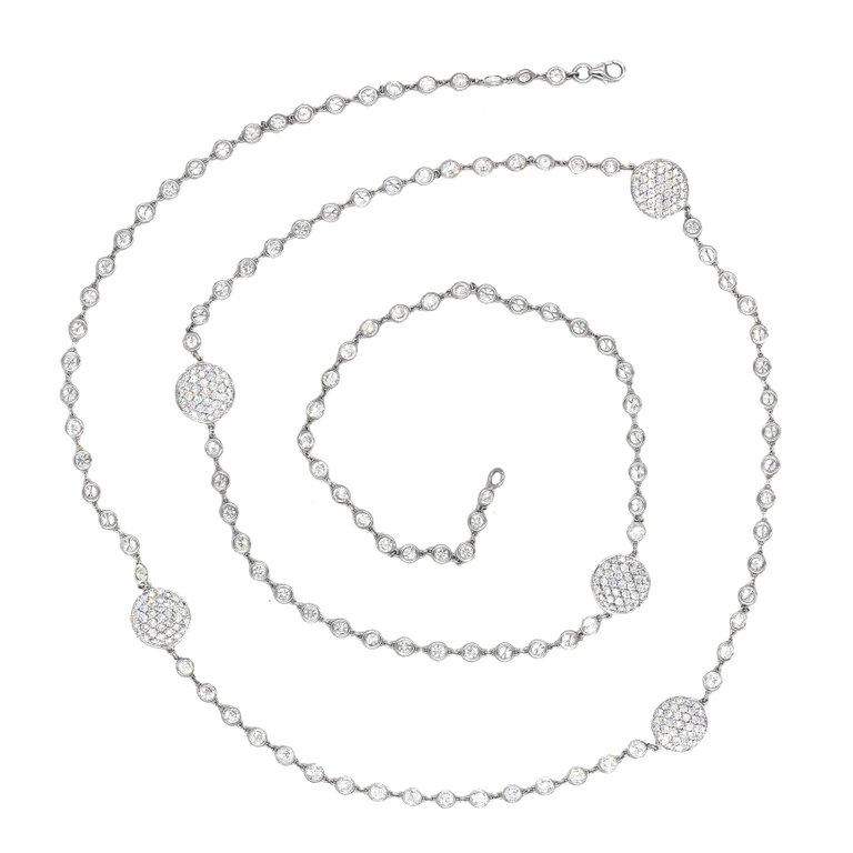Round Cut 28.04 Carat Diamond Pendant Necklace  For Sale