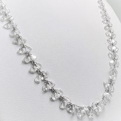 28.05 Carat Rose Cut Diamond Necklace on 18 Karat White Gold