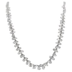 28.05 Carat Rose Cut Diamond Necklace on 18 Karat White Gold